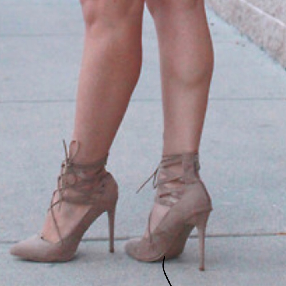 Charlotte Russe Nude lace up heels